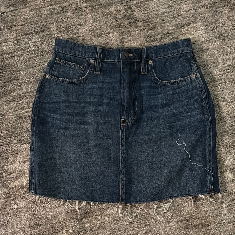 Madewell Denim Mini Skirt - size 27 - fray hem